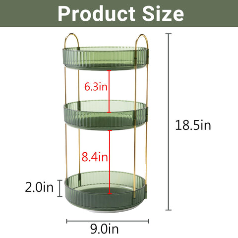 Asayuee 360 rotating organizer side view highlighting stability and compact footprint