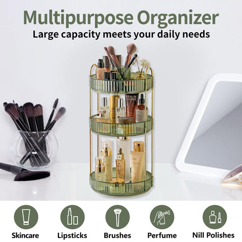 Asayuee bathroom countertop makeup organizer keeps vanity neat and tidy.