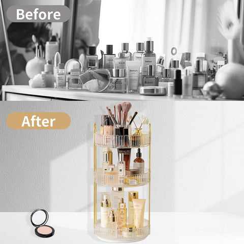 Asayuee countertop storage for skincare and perfumes, neatly organized