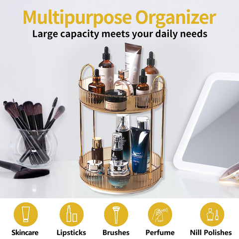 Asayuee easy-assembly rotating organizer with quick-clean design.