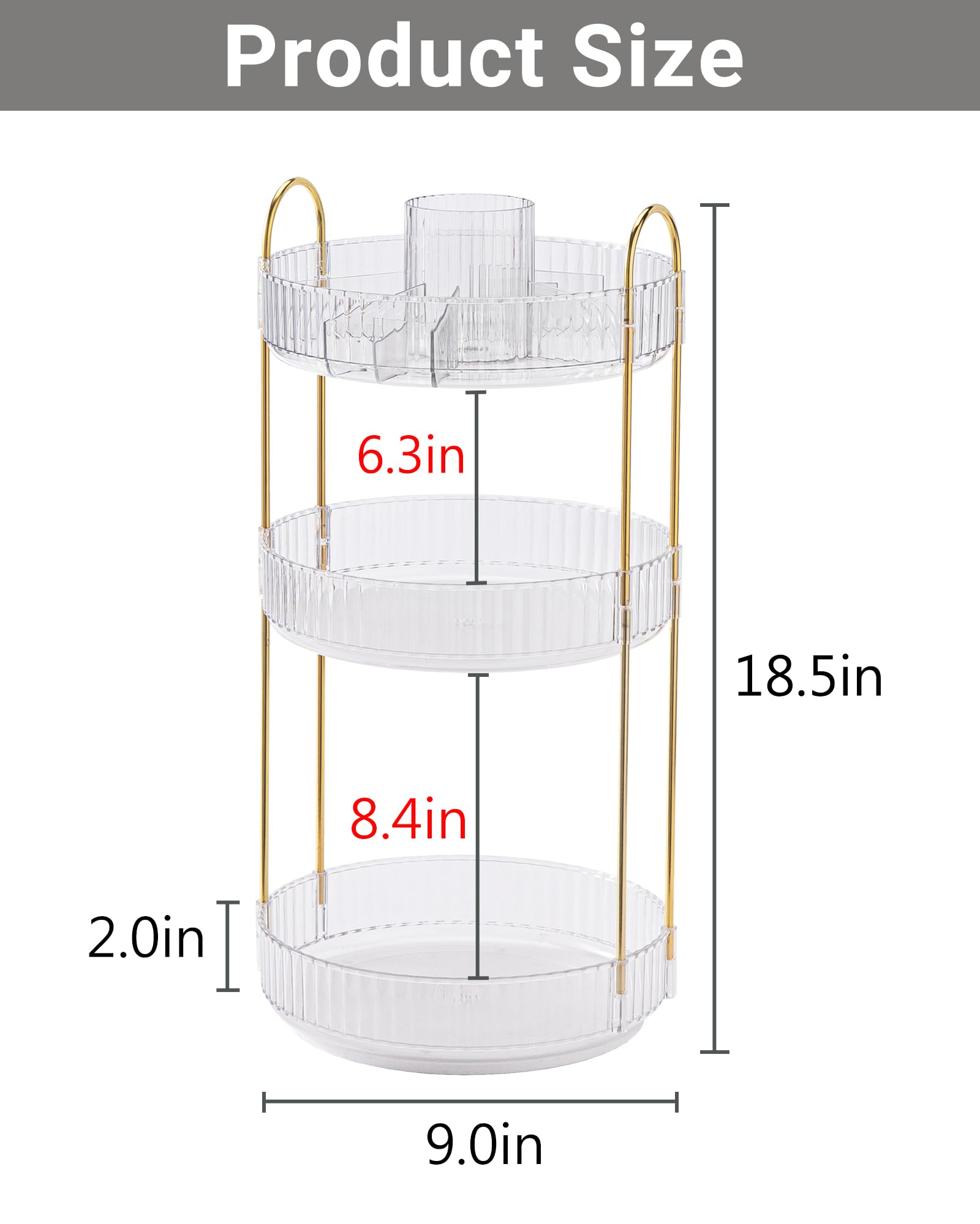 Asayuee lazy Susan makeup organizer easy assembly for countertops