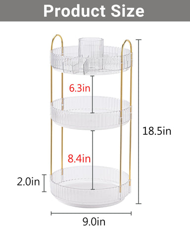 Asayuee lazy Susan makeup organizer easy assembly for countertops
