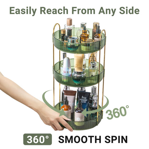 Asayuee green 3-tier tray closeup emphasizing large storage capacity