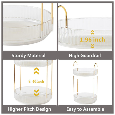 Asayuee raised-guardrail design prevents items from tipping or falling.