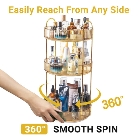 Asayuee vanity storage with raised guardrails keeps items secure.