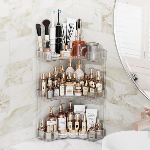 Asayuee skincare organizer tray holds lotions and serums at hand.