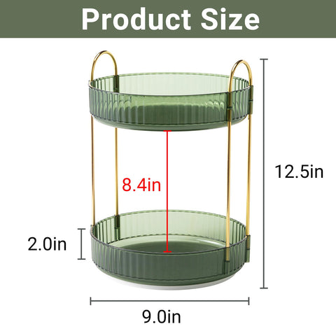 Asayuee two-tier large capacity organizer keeps skincare and beauty products neatly stored.