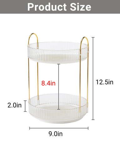 Asayuee vanity storage organizer showcases ABS durability with stylish gold rails.