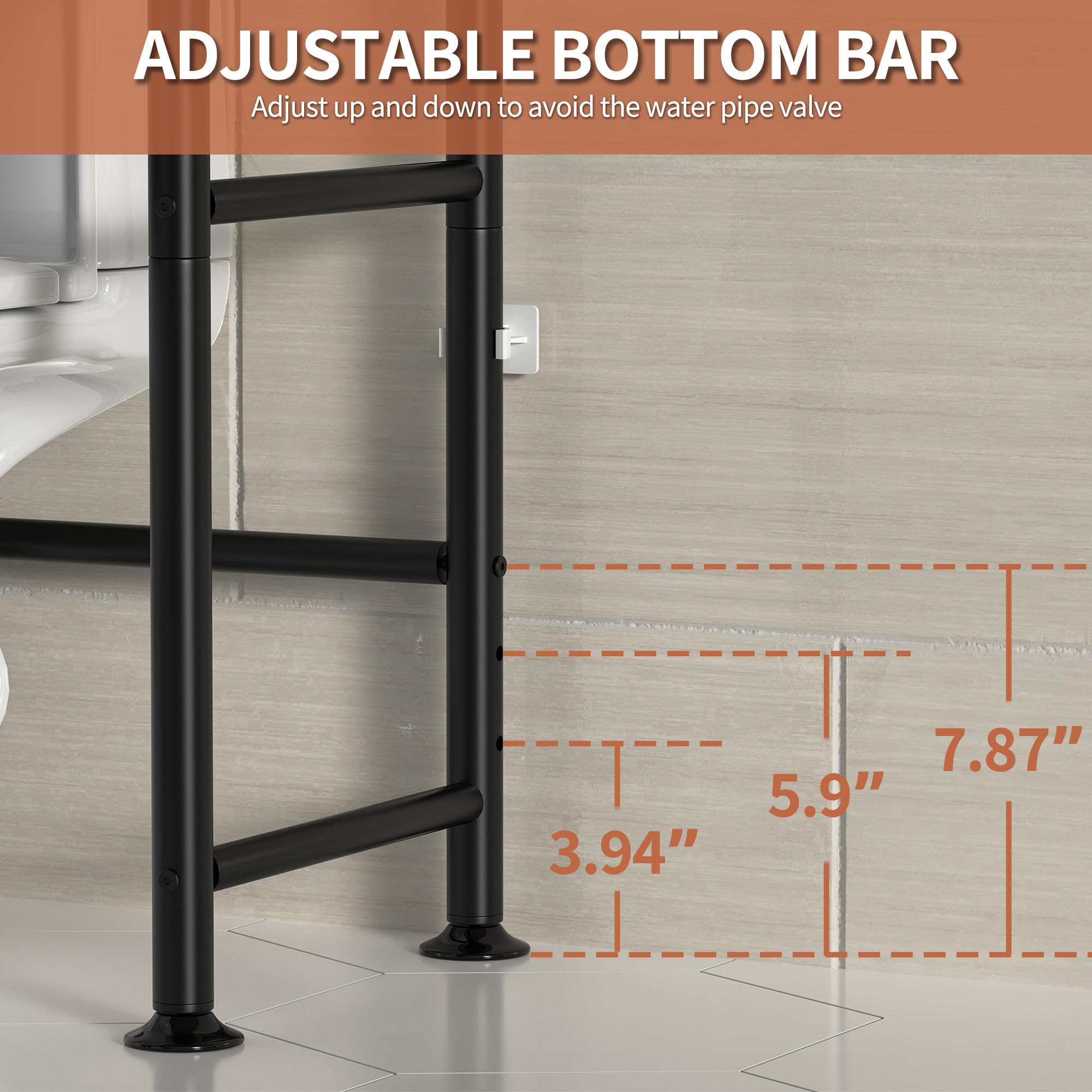 ASCENREST compact three-tier design fits tight bathroom corners.