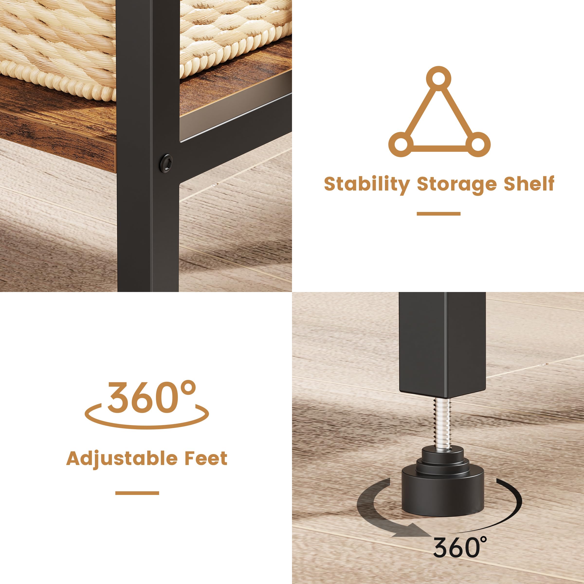 Asgolion rustic brown finish blends with modern functionality.