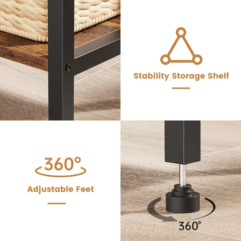 Asgolion rustic brown finish blends with modern functionality.