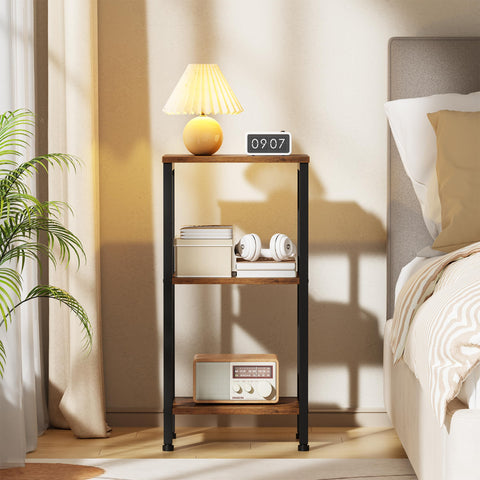 Asgolion end table with particleboard top and metal frame for durability.