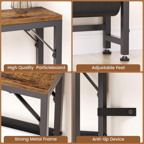 Asgolion rustic brown table with sturdy construction for daily use