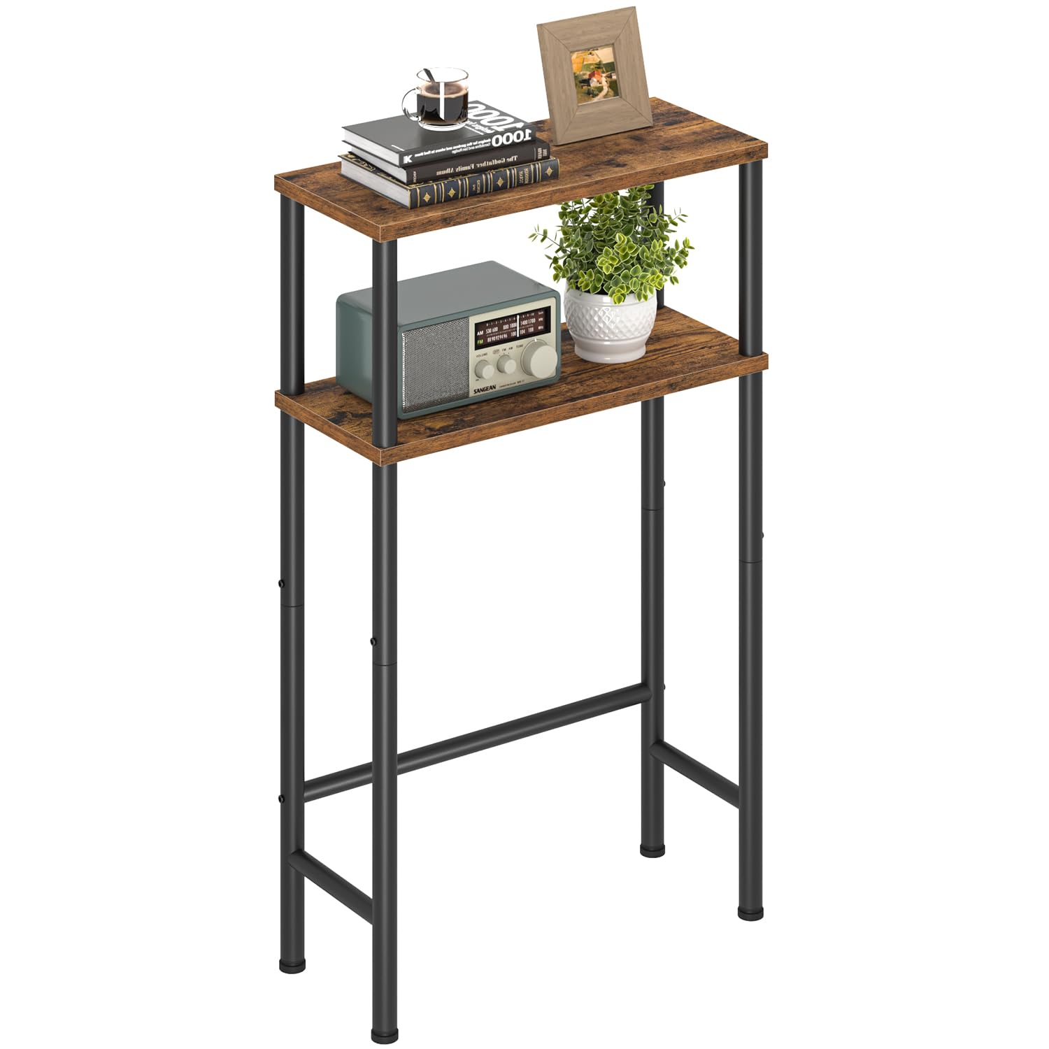 Asgolion narrow console table front view for compact entryways and storage.