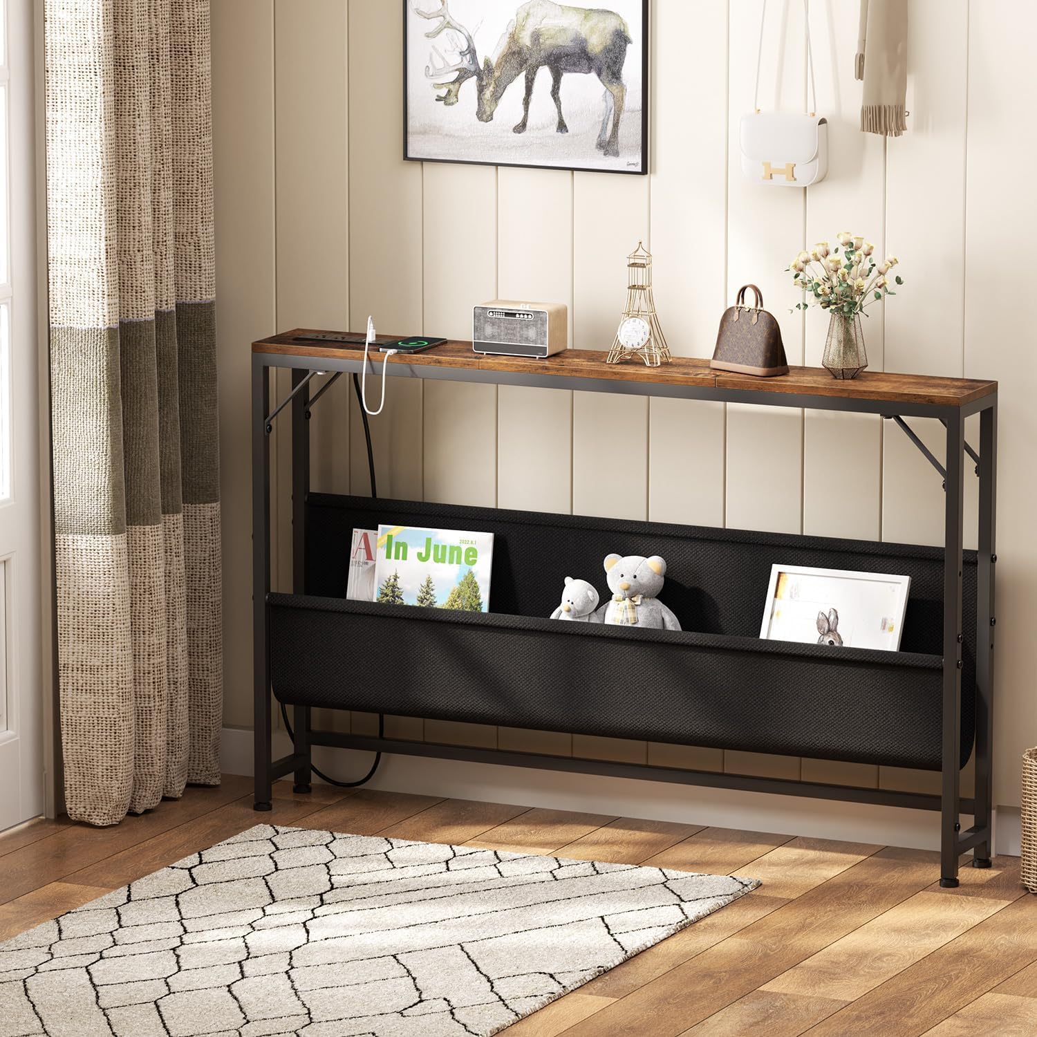 Asgolion power outlets close-up for behind sofa charging setup