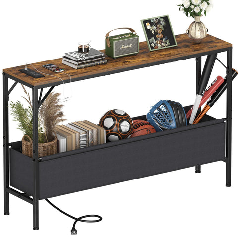 Asgolion rustic brown finish complements entryways, living rooms, and offices