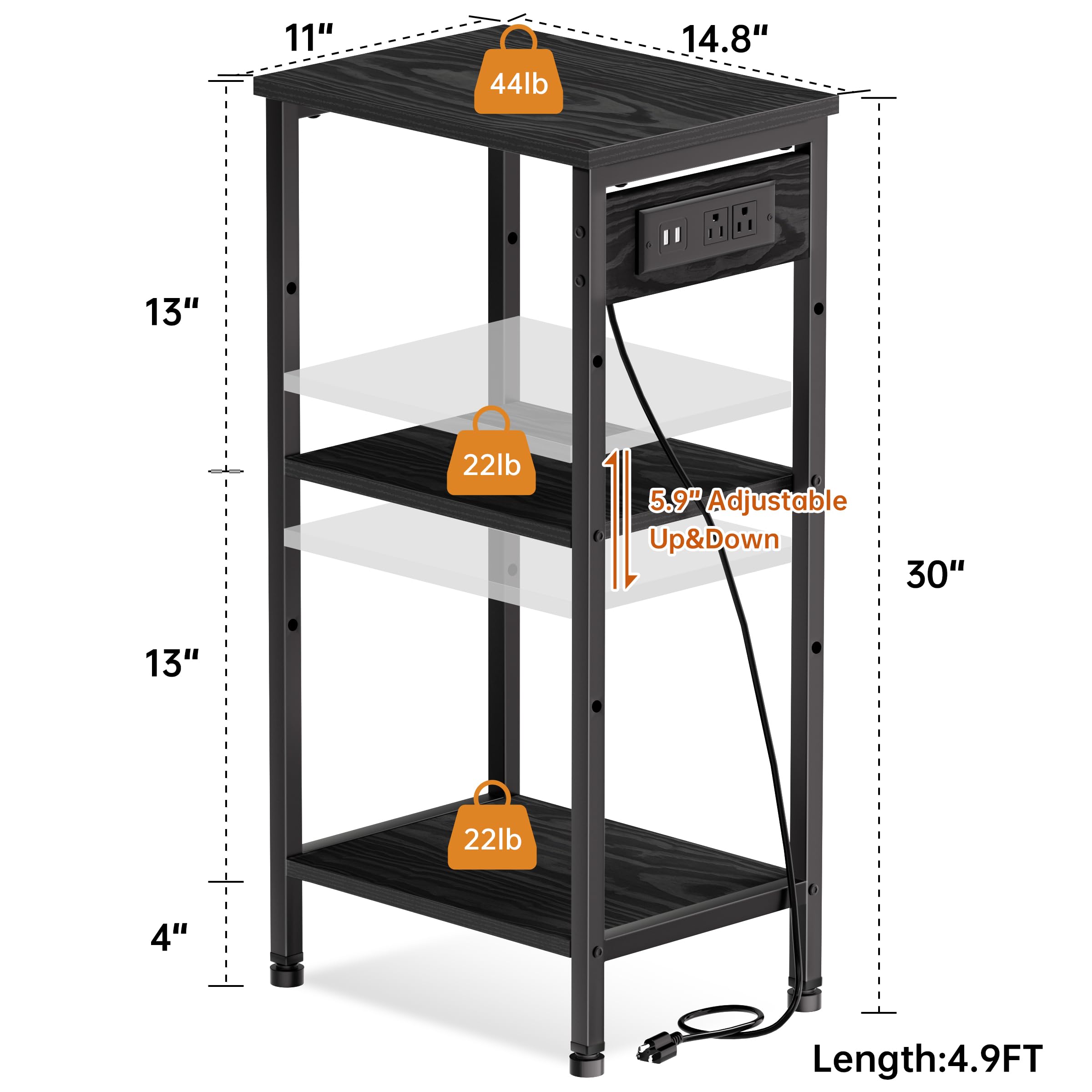 Asgolion nightstand assembly guide image featuring simple setup.