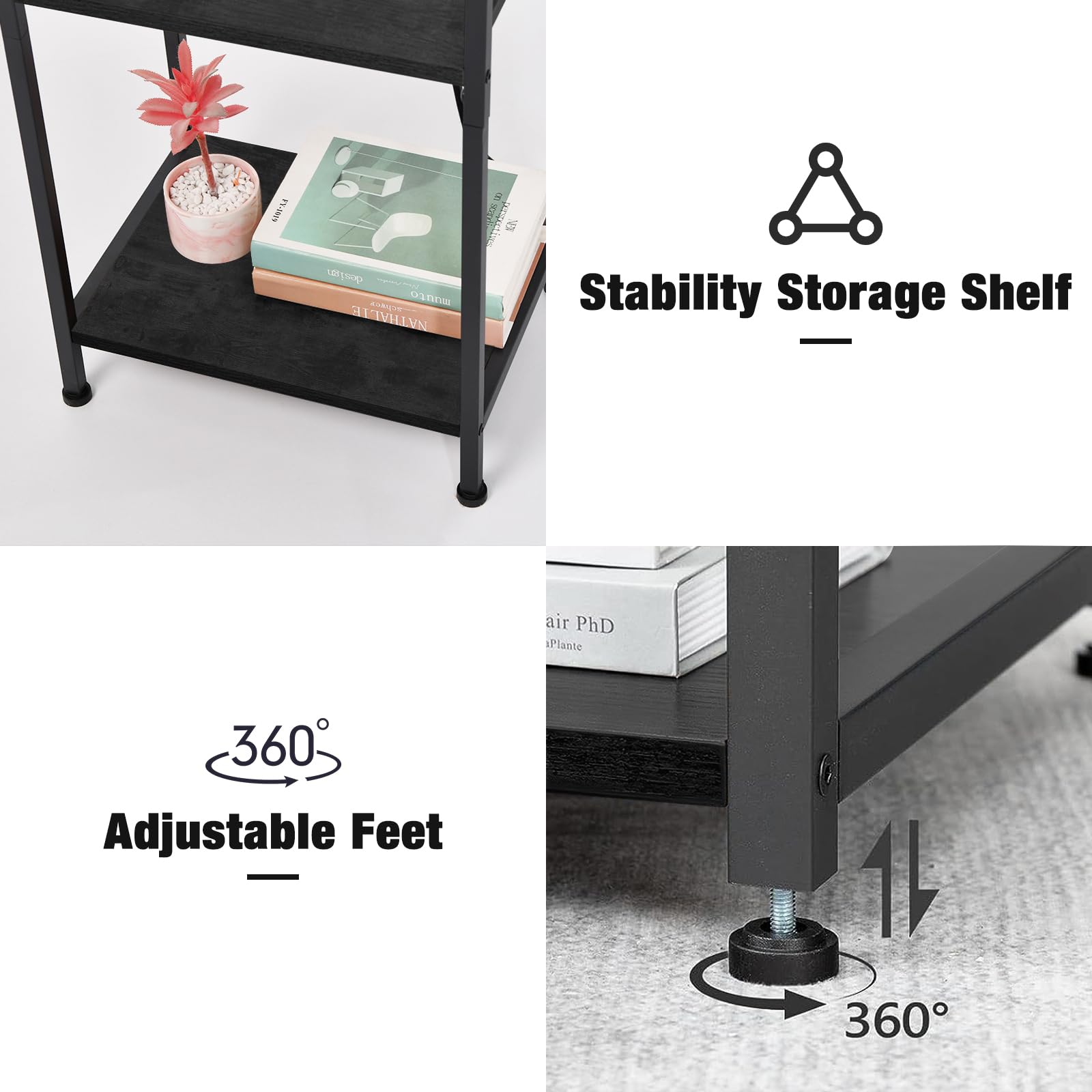 Asgolion nightstand used daily for remote, lamp, and phone.