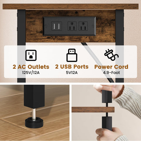 Asgolion three-tier end table offering ample storage for books and decor