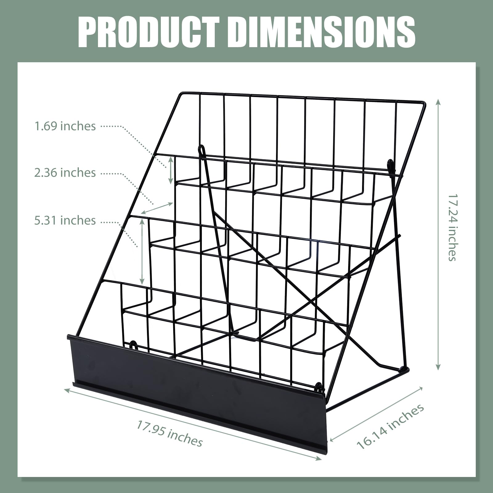 AshKiz Book Display Rack side angle highlights multi-tier storage options.