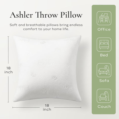 Ashler Throw Pillow Insert with 230Gsm fabric delivers breathable comfort for daily use.