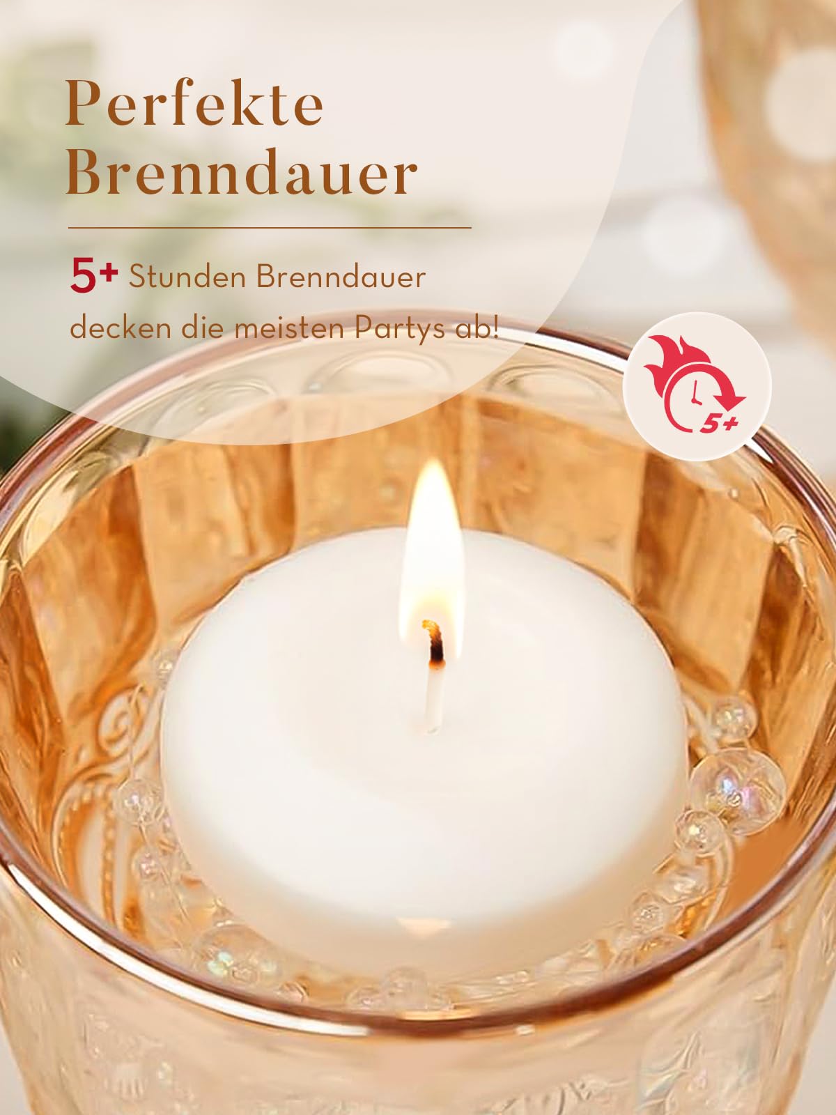 Ashlux 2-inch candle for long burn during weddings and dinners.