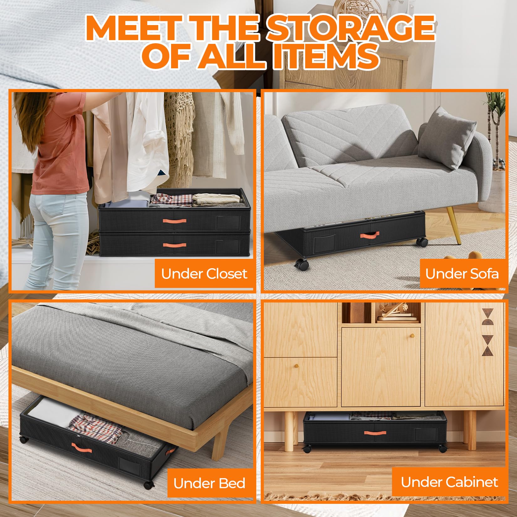 Ashwanth under-bed storage fits under most beds for space efficiency.