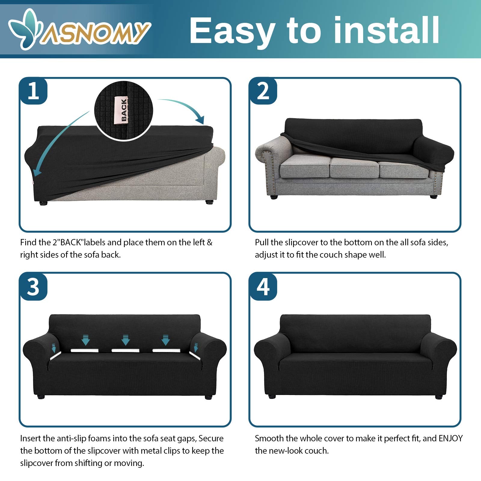 Asnomy sofa slipcover in living room setup refreshes room ambience.