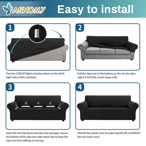 Asnomy sofa slipcover in living room setup refreshes room ambience.