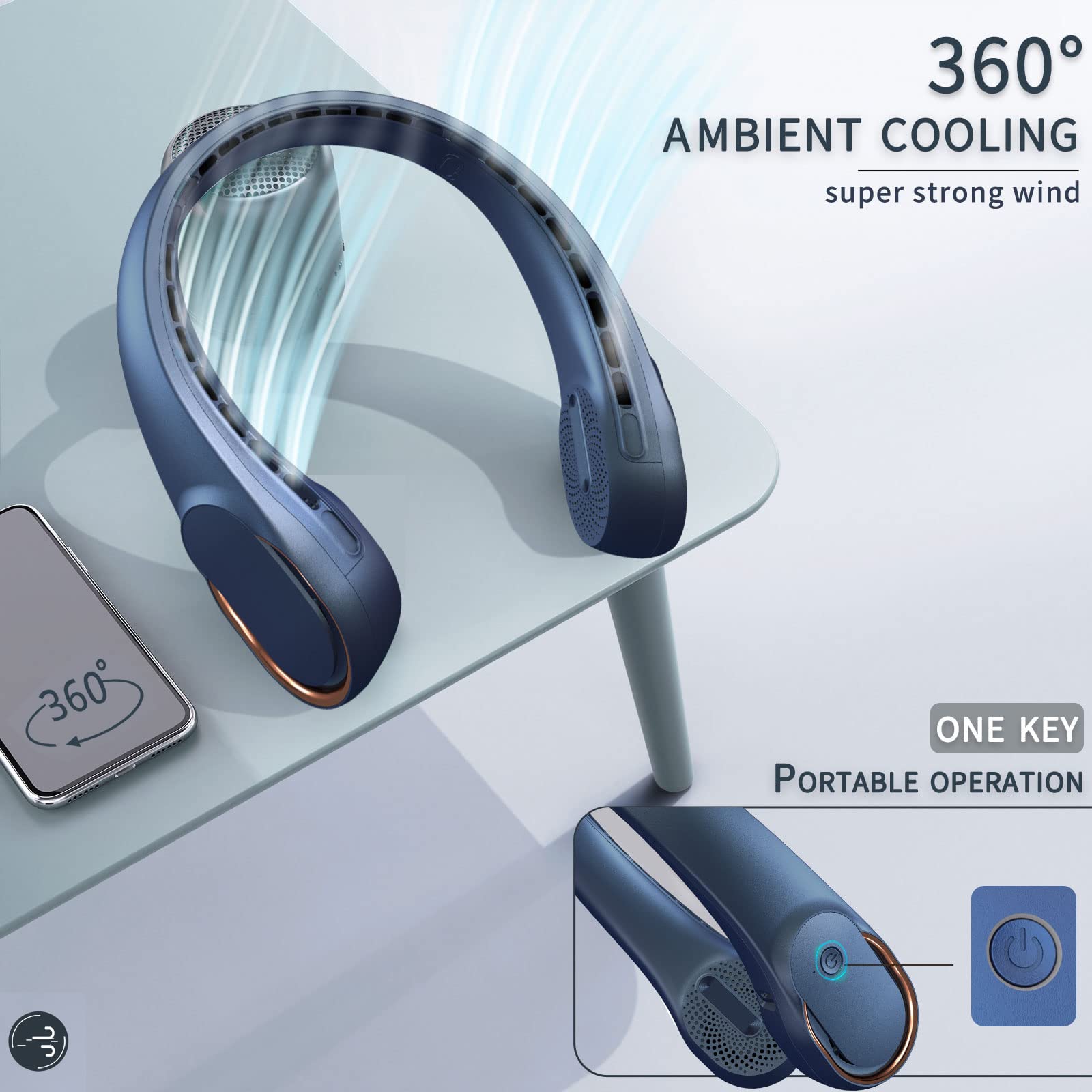 ASNUG neck fan ergonomic lightweight design for comfortable all-day wear