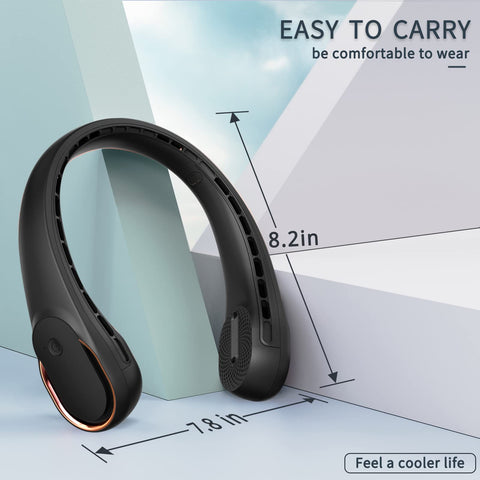 ASNUG neck fan operating quietly for discreet cooling in any place.