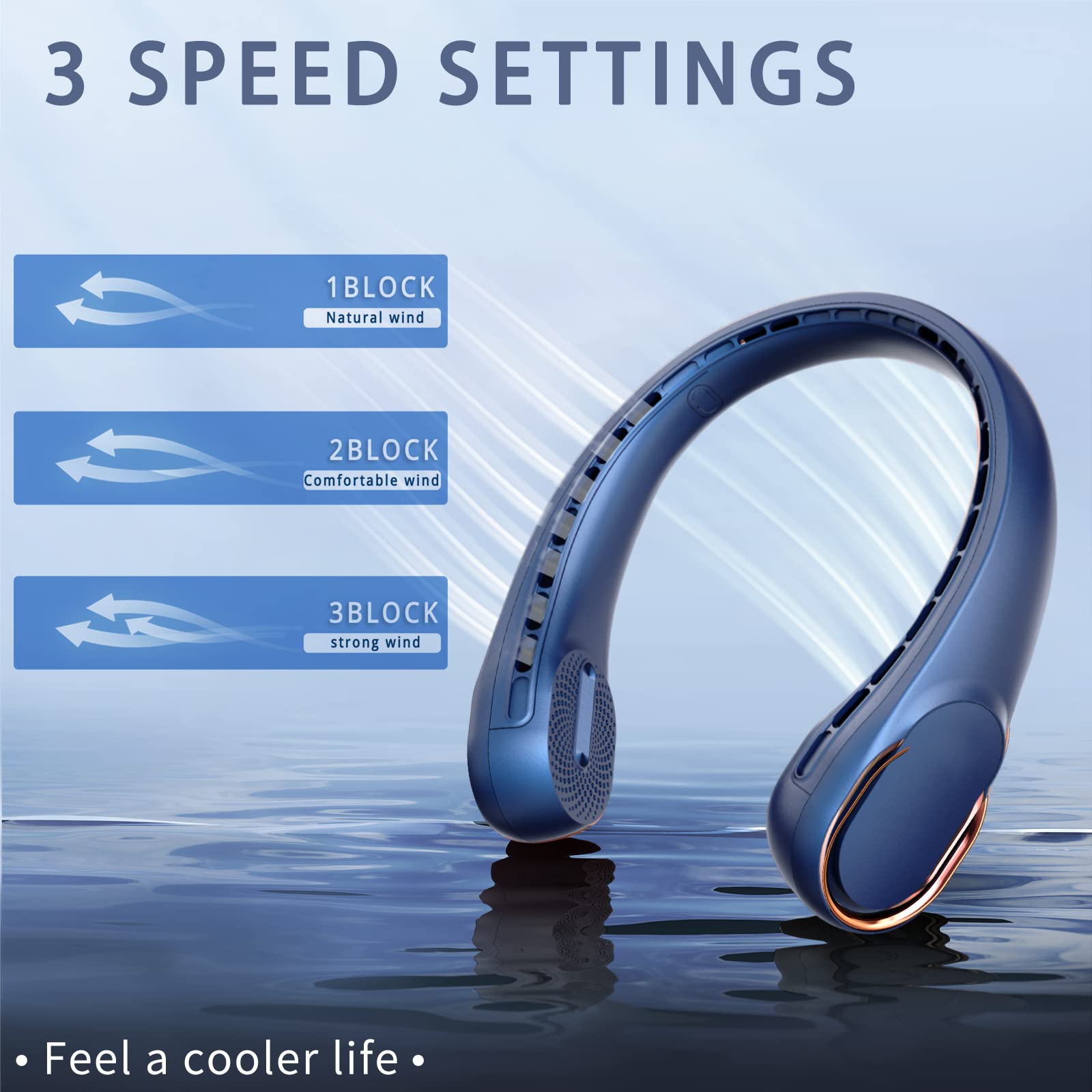 ASNUG neck fan silent brushless motor for discreet operation