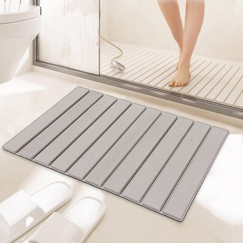 Asou Stone Bath Mat displayed in a clean bathroom for modern style.