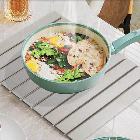 Asou Stone Bath Mat enhances kitchen area while staying dry.