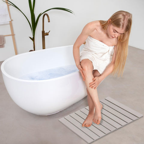 Asou Stone Bath Mat delivers quick-dry absorption after showers.