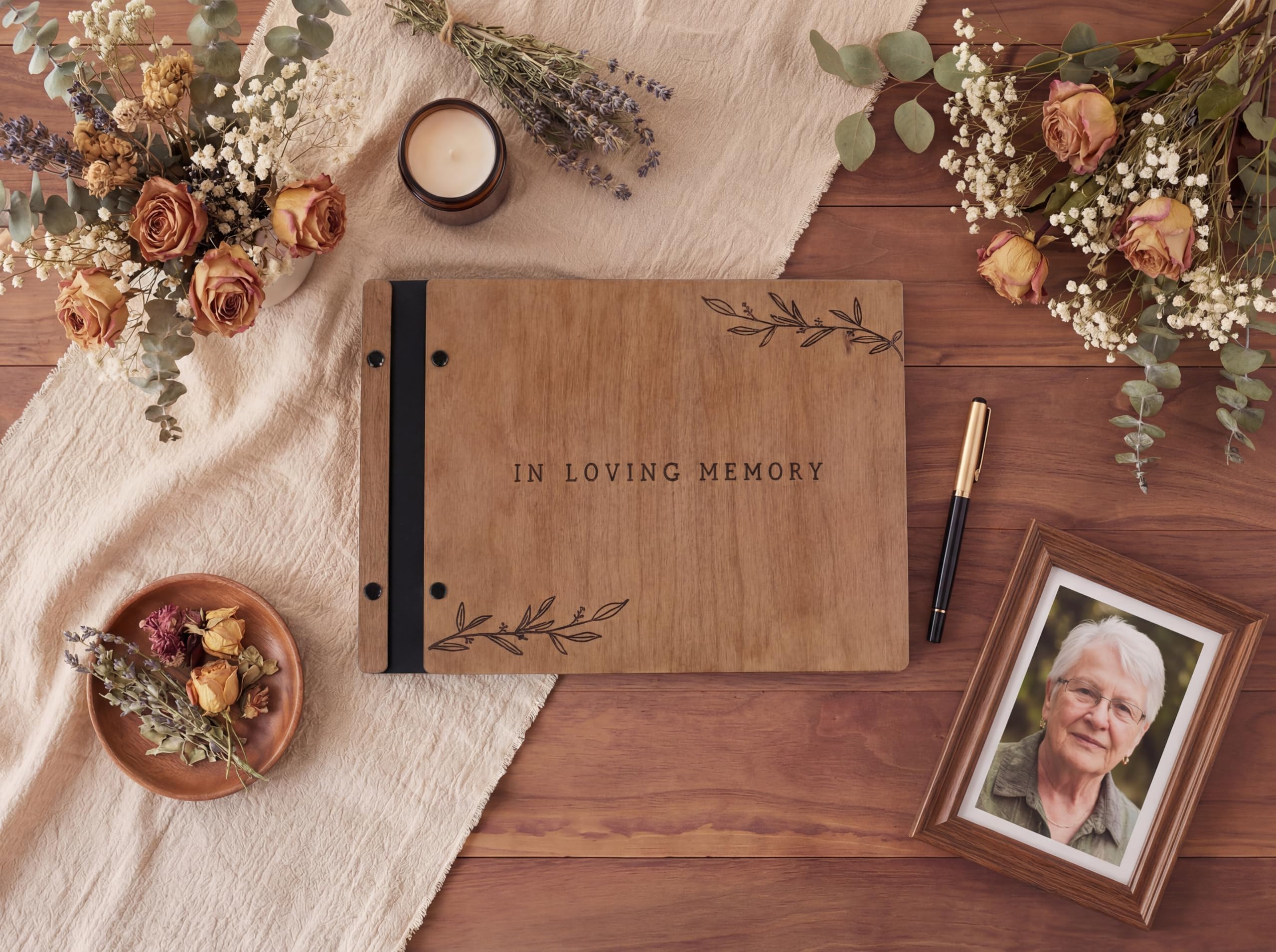 Lined pages offer ample space for heartfelt messages from attendees.