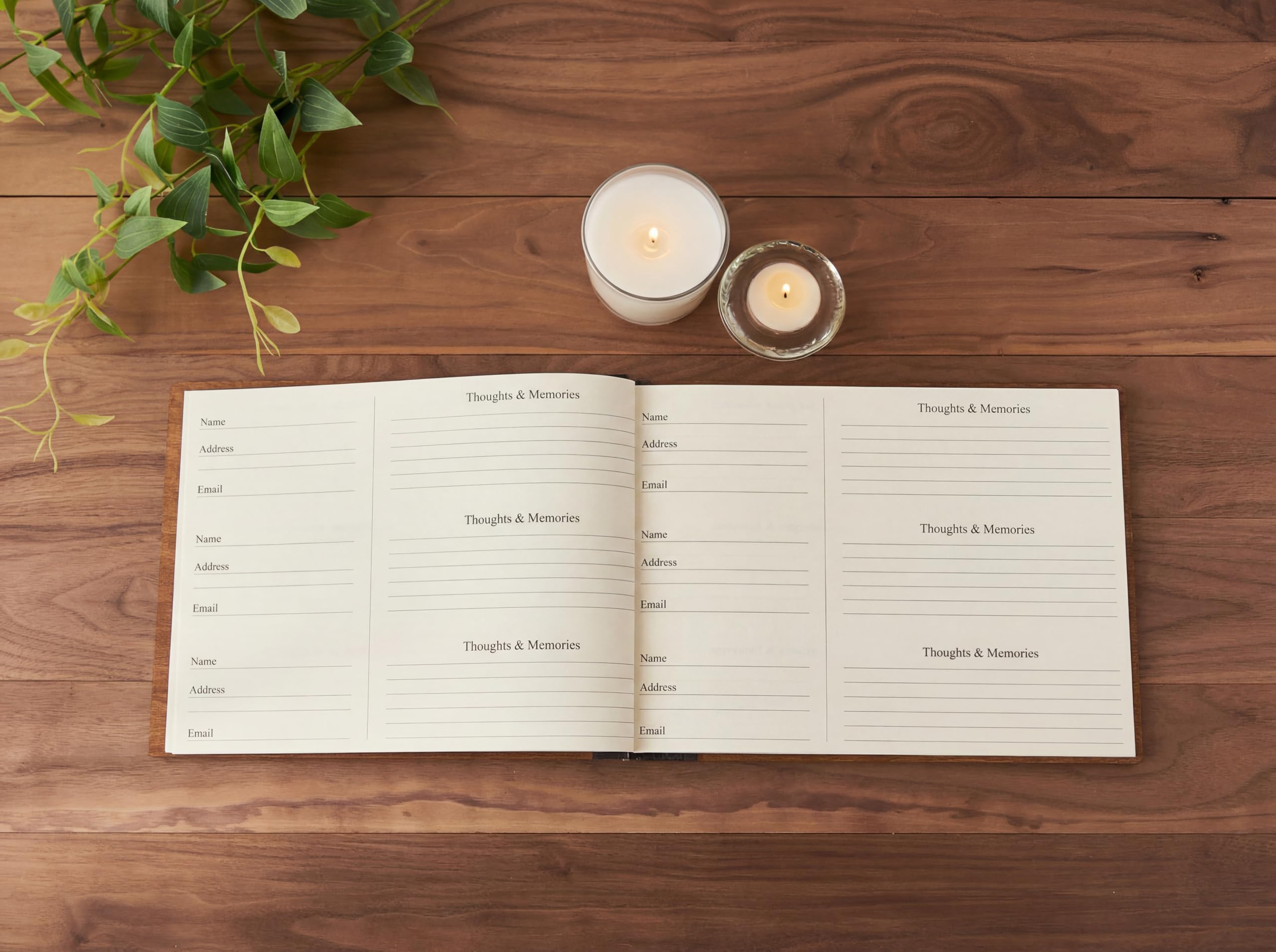 Real cherry wood cover adds warmth to memorial keepsakes.