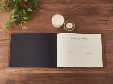 Premium pen and holder included for smooth writing anywhere.