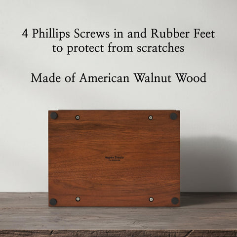 Aspen Studio walnut urn bottom screws demonstrate secure storage