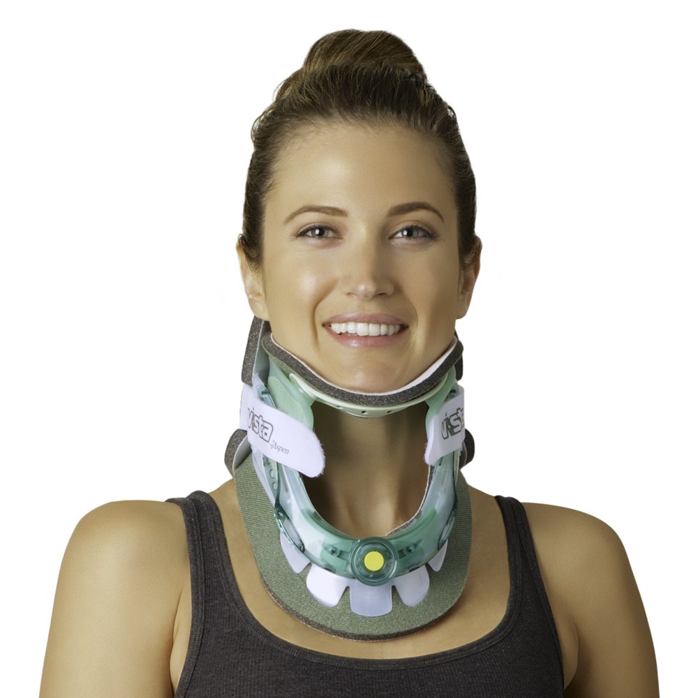 Aspen Vista Cervical Collar front view shows six-height dial for customizable fit.