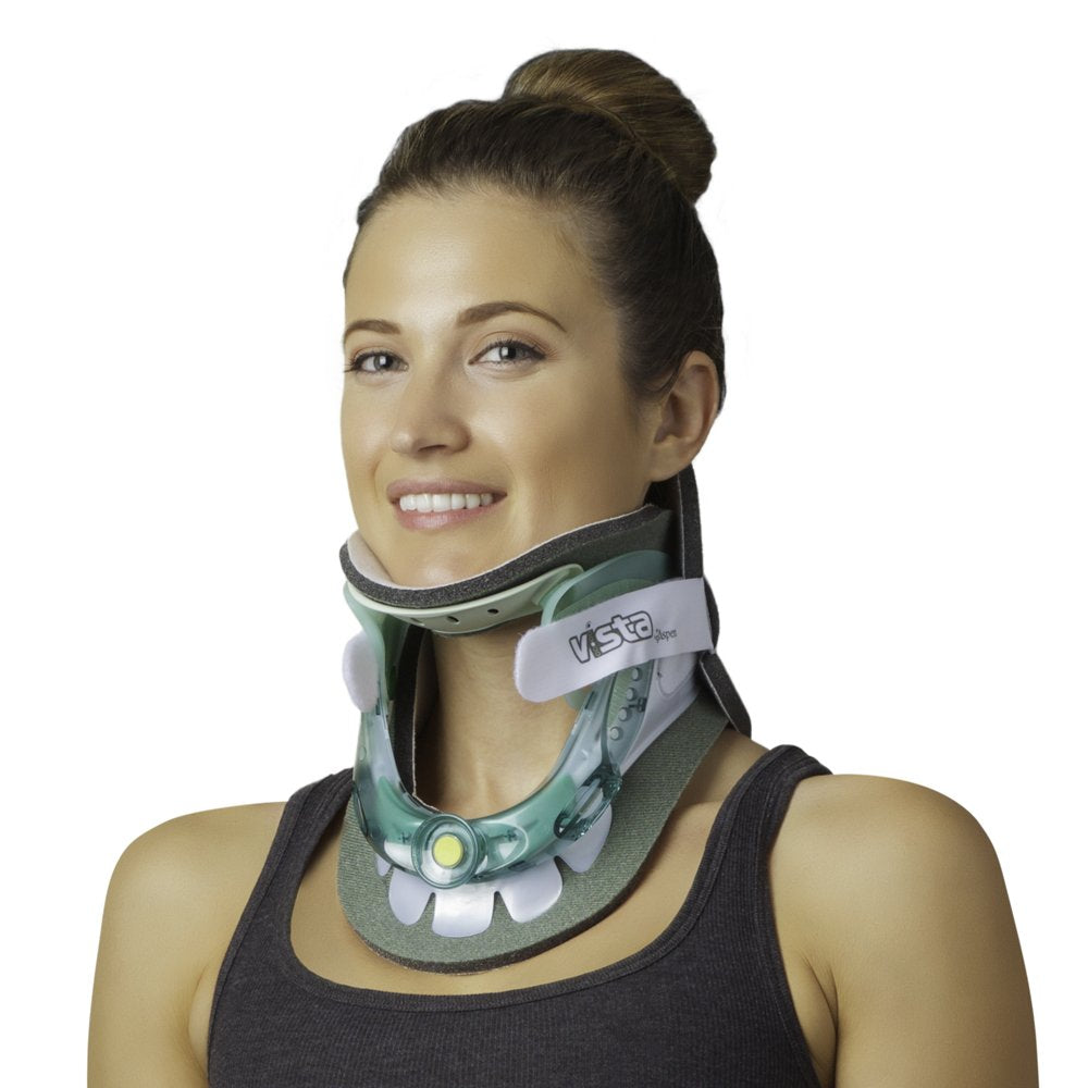 Aspen Vista Cervical Collar side adjustment dial enables precise height settings for comfort.