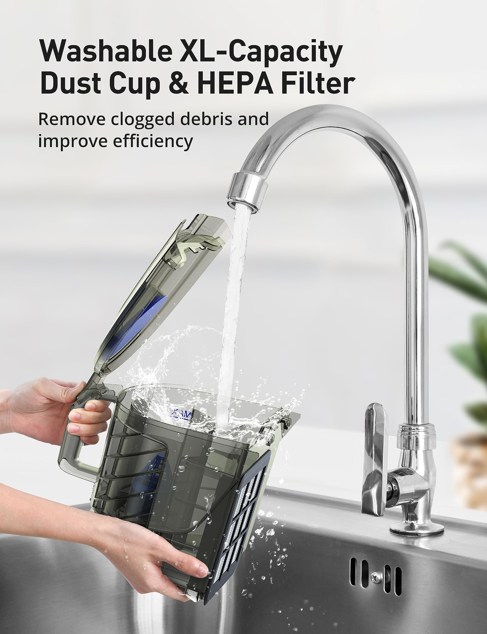 Aspiron stores neatly thanks to retractable wand and compact design