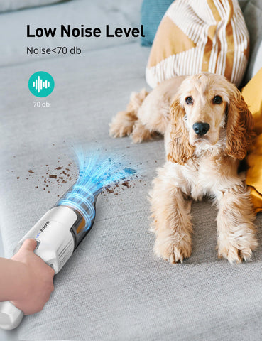 Aspiron cordless handheld vacuum 500ml dust container highlights ample debris capacity.