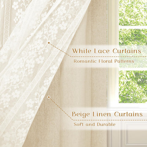 ASPMIZ Beige linen layer close-up highlighting natural rustic charm.