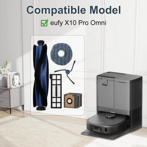 Asrhine X10 Pro Omni sidebrush extends reach for corners.