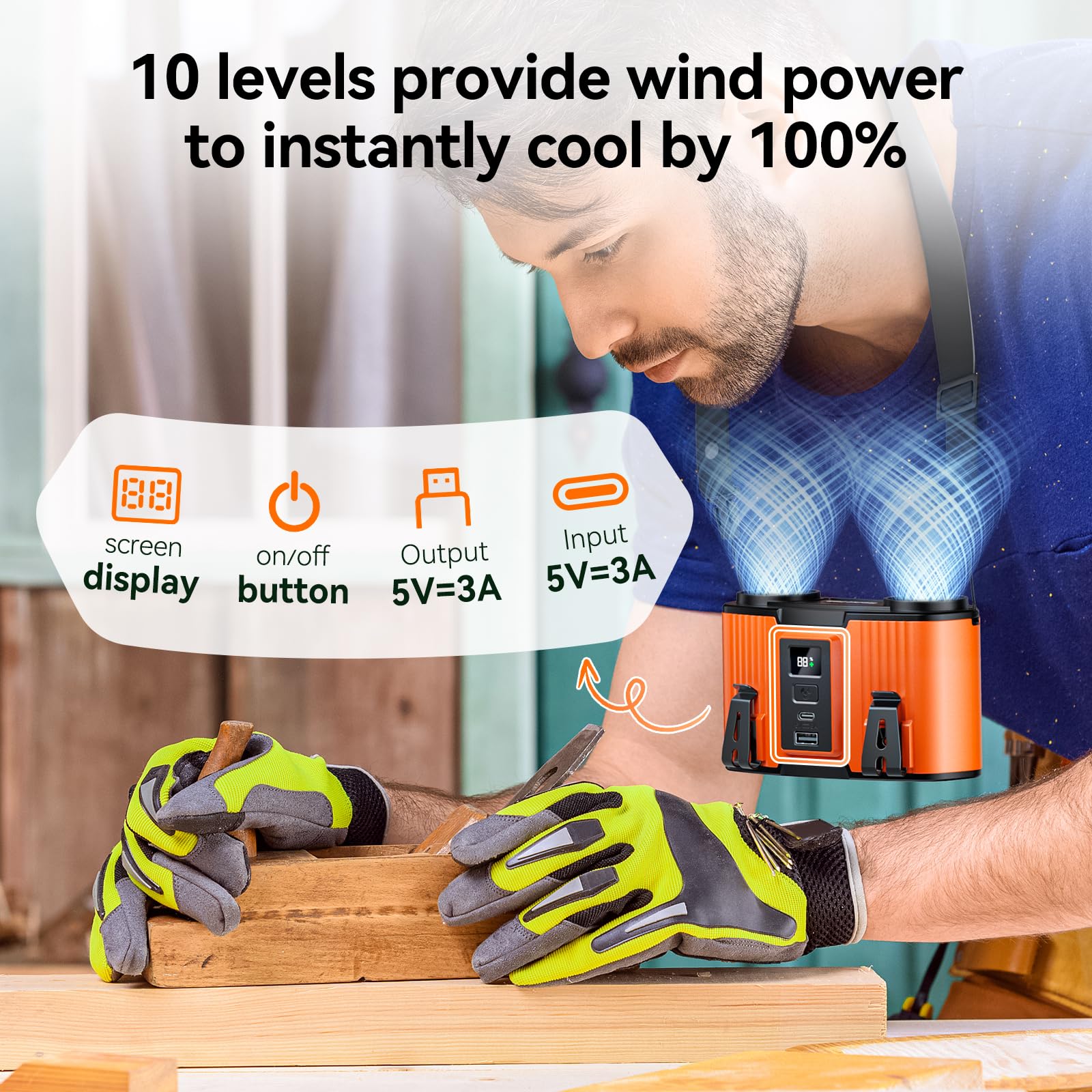 Astaowl Doublepow offers 10 speeds for customizable cooling.