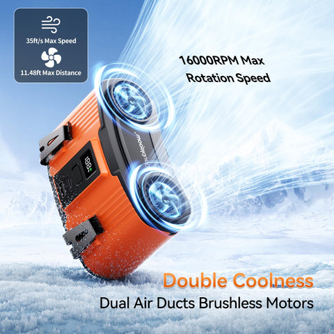 Astaowl Doublepow dual motors deliver powerful airflow for outdoor work.