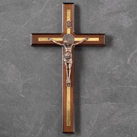 Asterom St Benedict crucifix detail medal emphasizes craftsmanship and symbolism