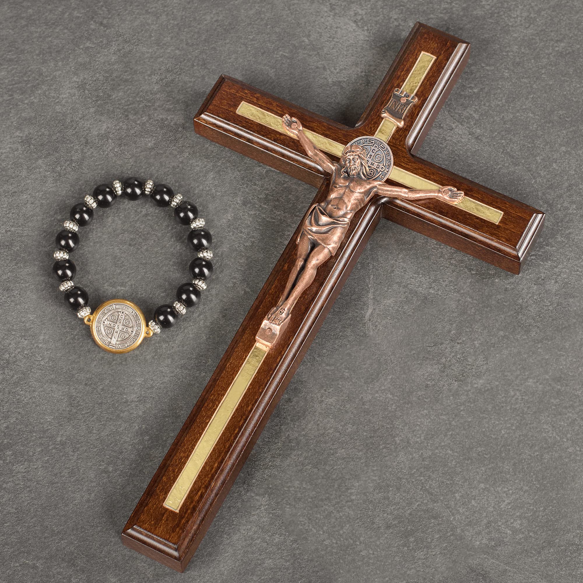 Asterom St Benedict crucifix wall mount slot ready for easy installation