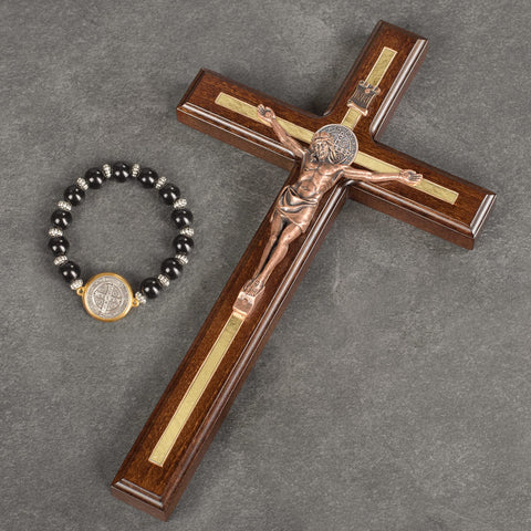 Asterom St Benedict crucifix wall mount slot ready for easy installation